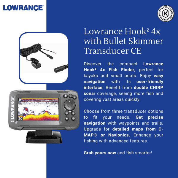 Lowrance Hook2 4x with Bullet Skimmer Transducer CE - $159 - Kayaks2Fish